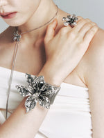 Metal Floral Open Bangle