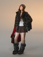 Jacquard Fleece Hooded Casual Jacket