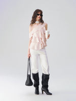 Layered Ruffle One-Shoulder Top