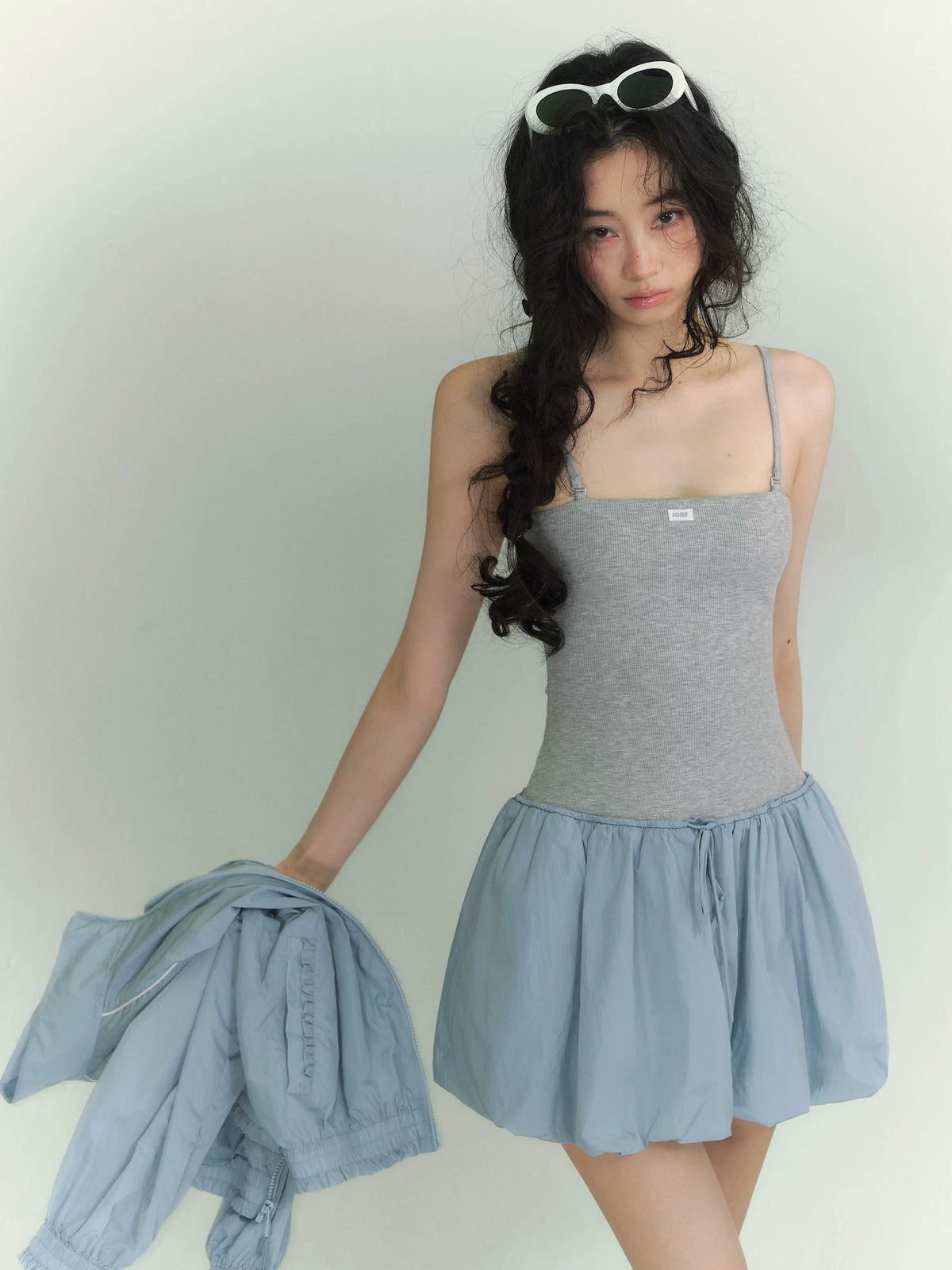 Floral Stand Collar Jacket &amp; Dress Set