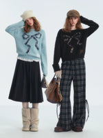 Leopard Bow Crewneck Sweater