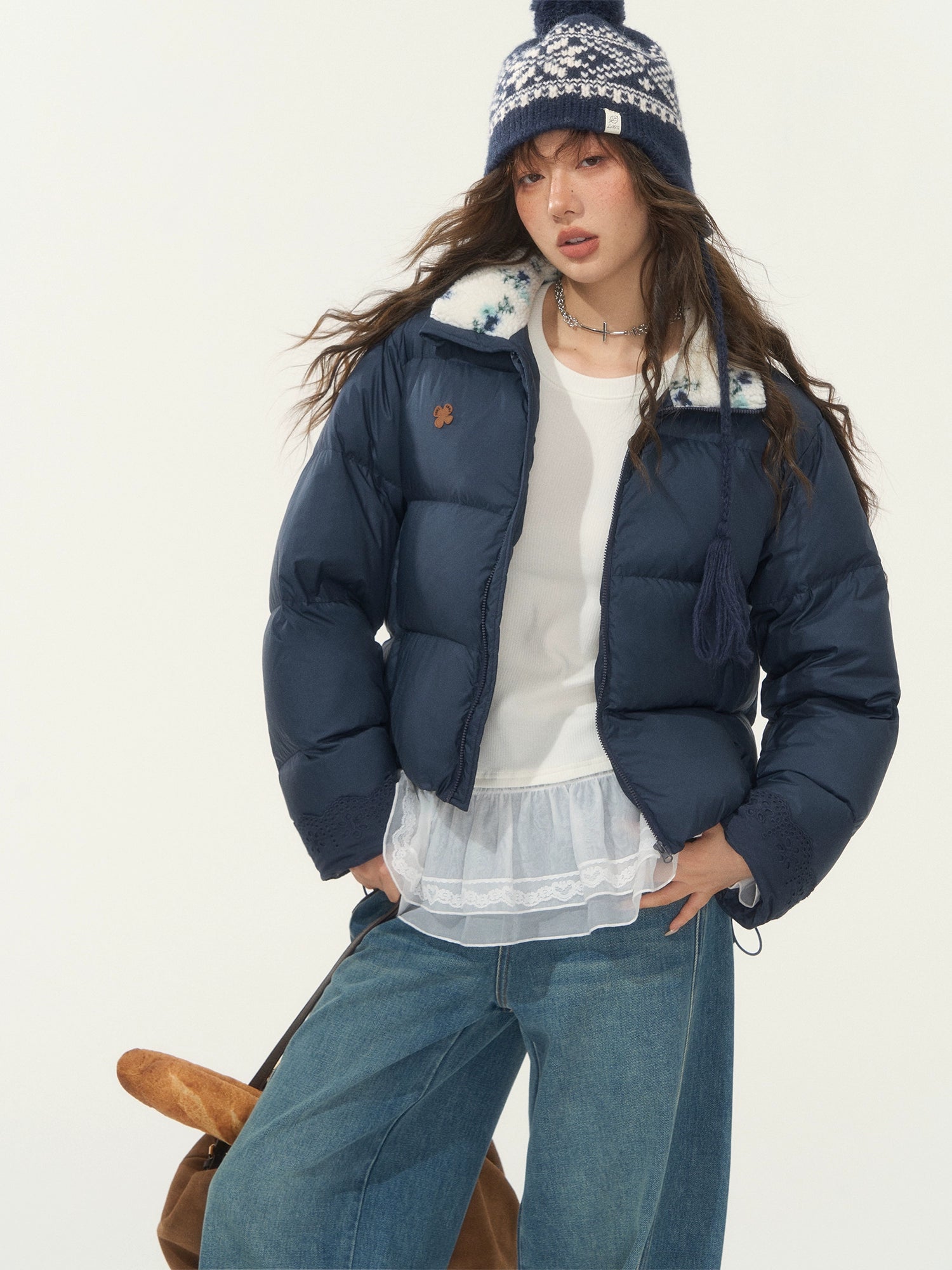 Fur-Trim Short Puffer