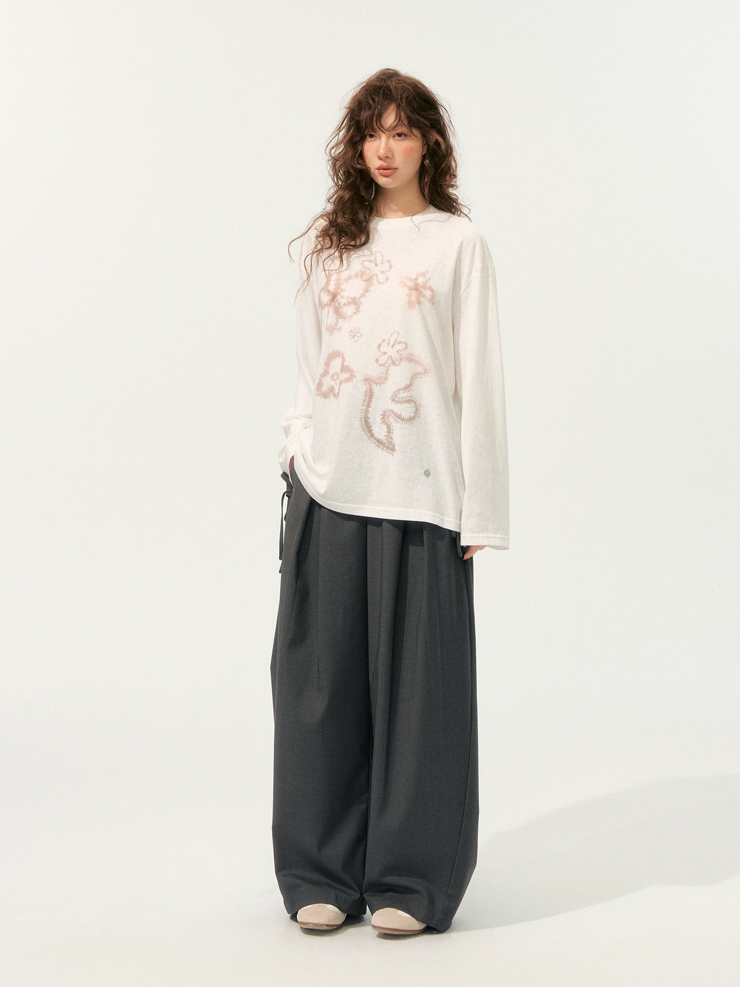 Color-Block Crew Neck Base Long-Sleeve T-Shirt