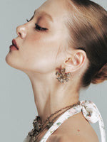 Metal Floral Stud Earrings