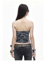 Camo Letter Print Tube Top