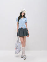Pleated Bubble Mini Skirt