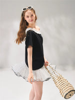 Polka Dot Mesh Mini Skirt
