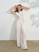 Draped Lazy Asymmetric Shoulder Convertible Top Set