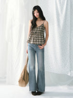 Lace Plaid Camisole Top