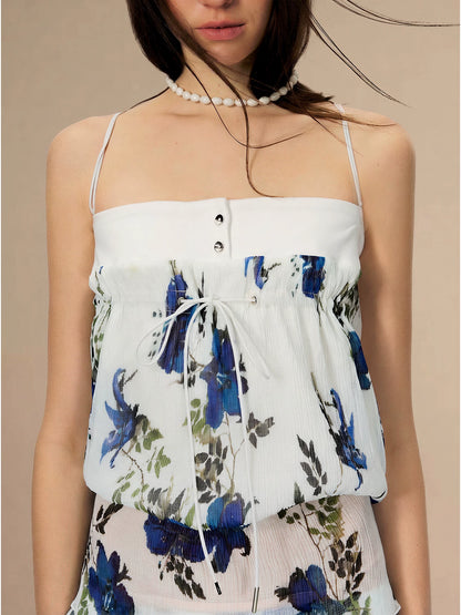Vintage Floral Cami Top &amp; Skirt Set