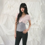 Color-Blocked Knit Two-Piece Top