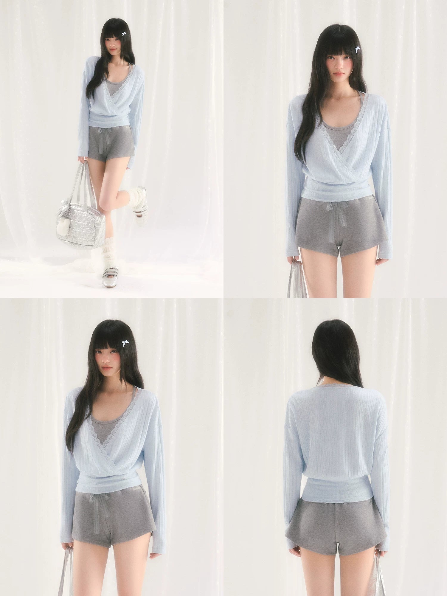 Light Blue Lace Layered Set