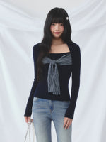 Bow Knit Layered Tee