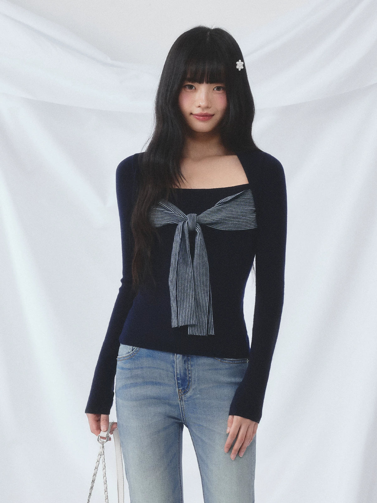 Bow Knit Layered Tee