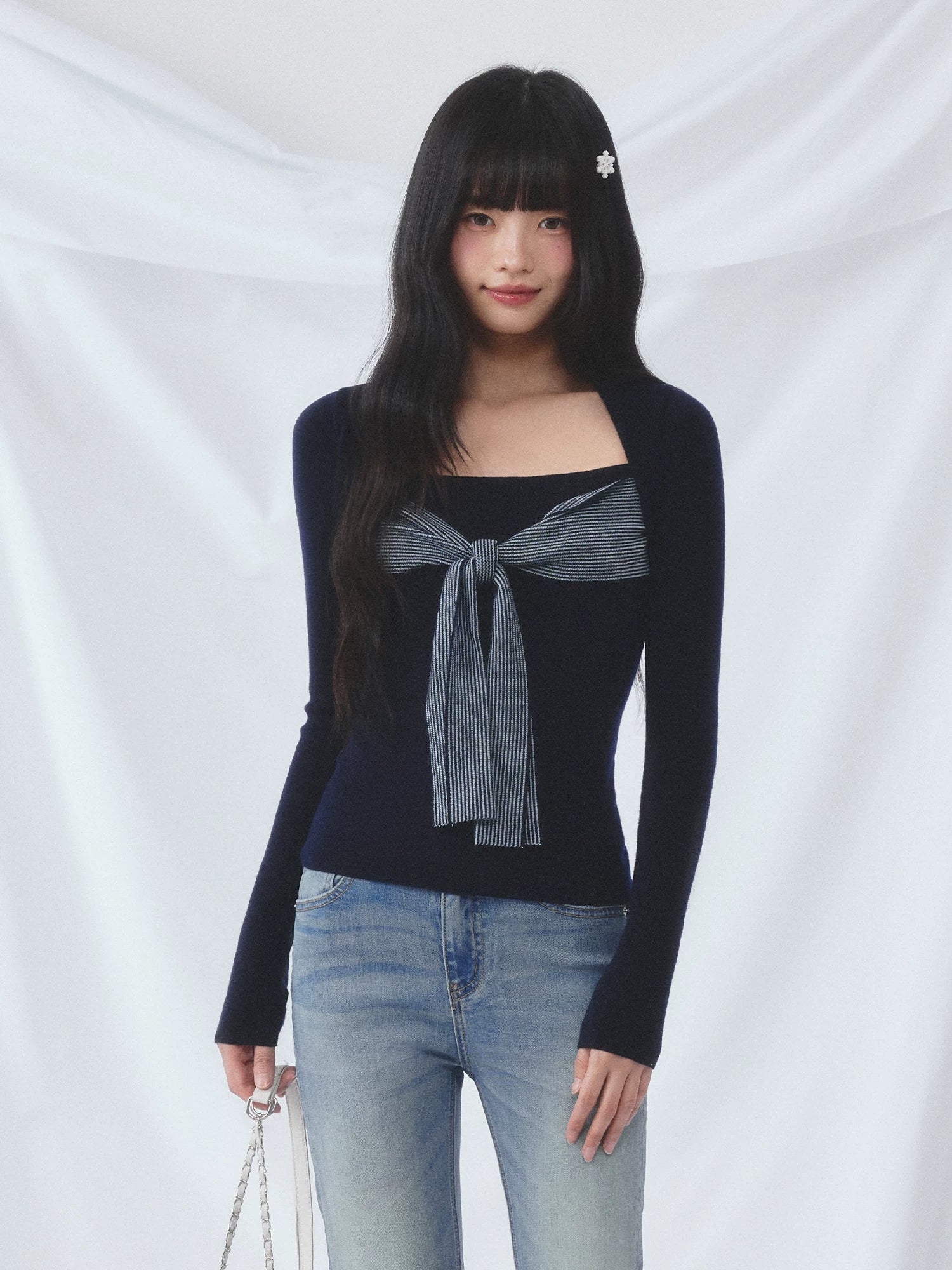 Bow Knit Layered Tee