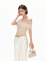Lace Off-Shoulder Knit Top
