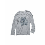 Distressed Cat Graphic Long Sleeve Cotton T-shirt