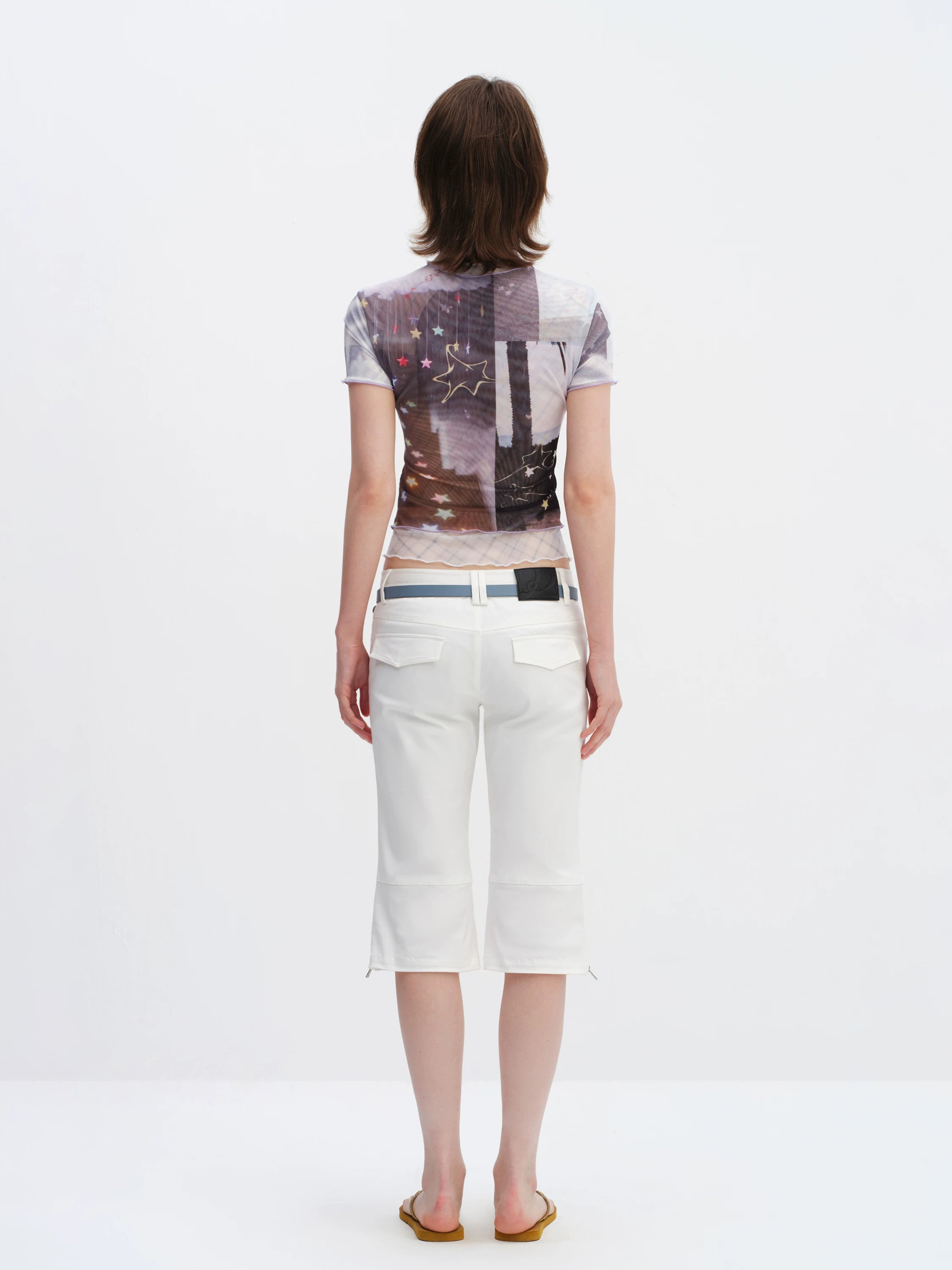 Breathable Mesh Two-Piece Rolled Sleeve Tee