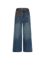 Blue High Waist Wide Jeans