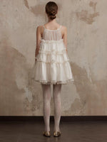 Beige Lace Halter Dress