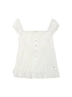 White Square Neck Blouse