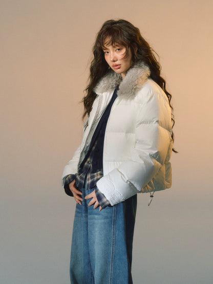 Fur-Trim Short Puffer