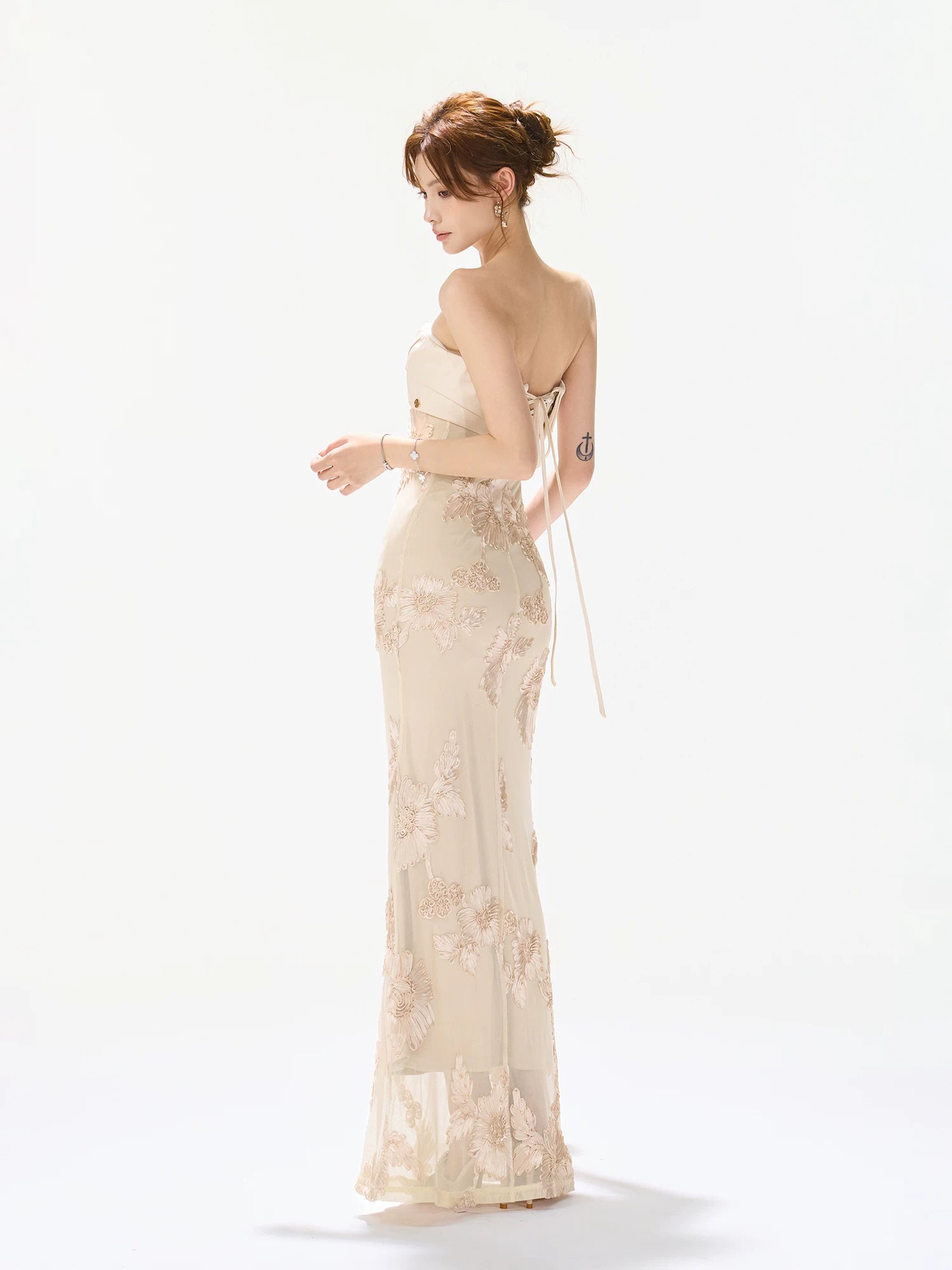 Embroidered Mermaid Maxi Dress