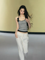 Camellia Stripe Halter Tank