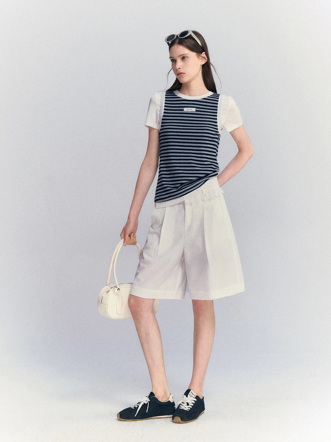 Lace Waist Bermuda Shorts