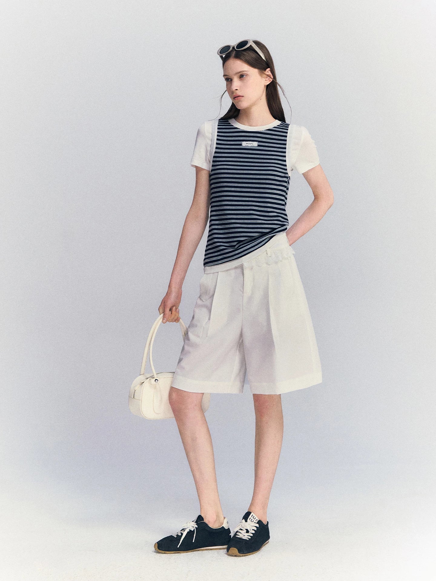 Lace Waist Bermuda Shorts