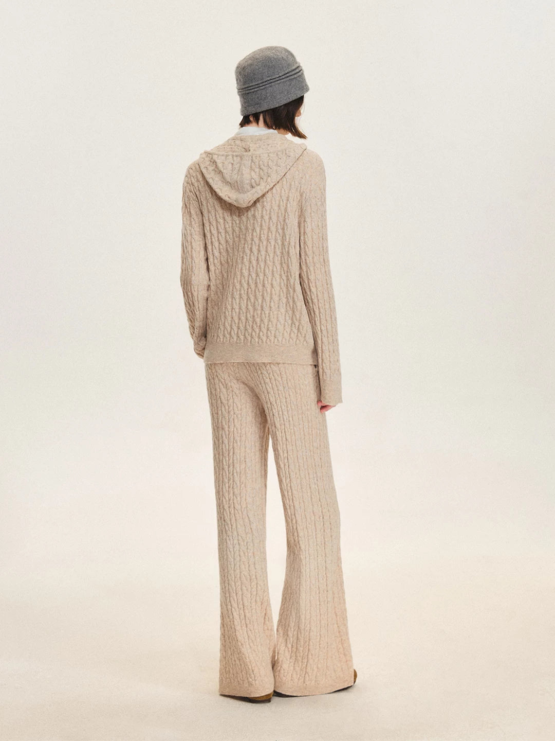 Hooded Cable Knit &amp; Pants Set