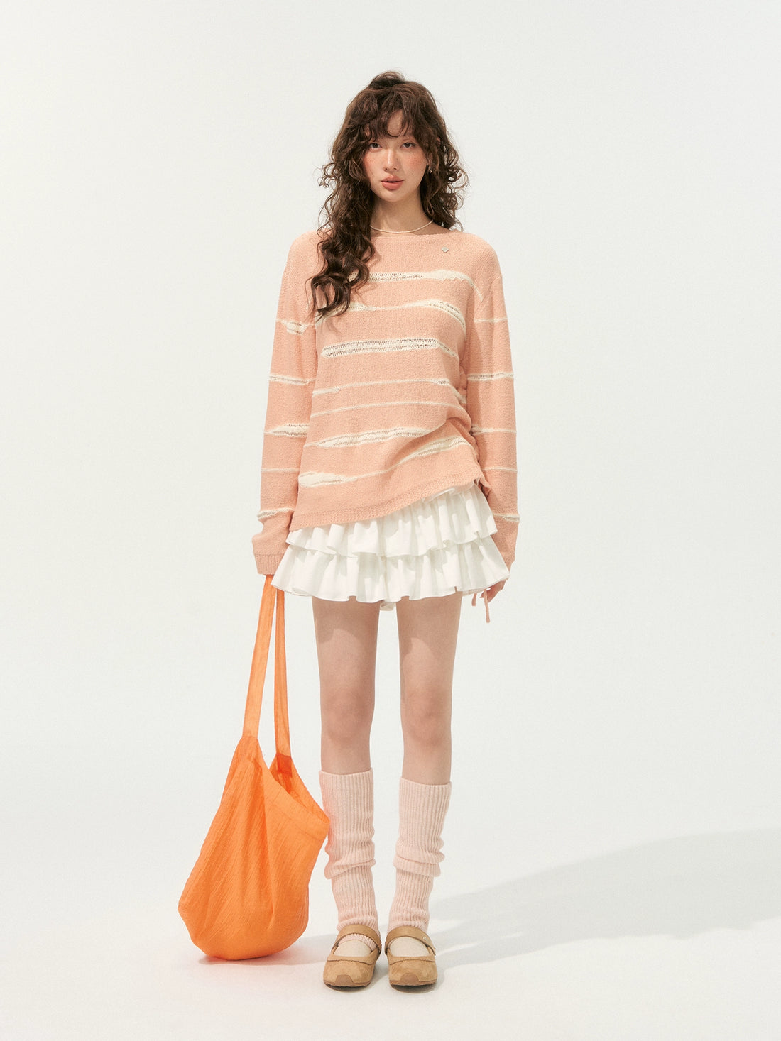 Color-Block Irregular Striped Soft Sweater