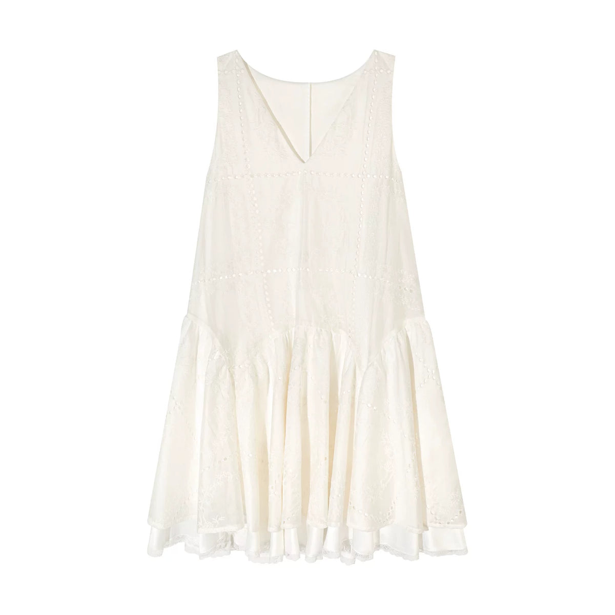 Embroidered Lace Midi Dress
