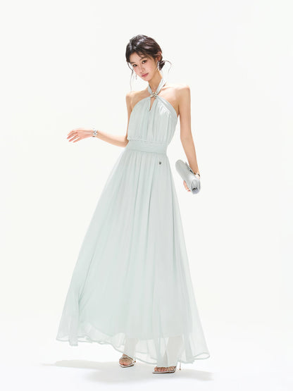 Cross Halter Maxi Dress