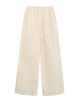 Cut-out Embroidered Casual Pants