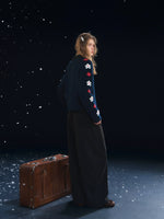 Vintage Floral Jacquard Collar Cardigan