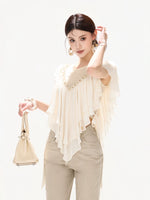 Beaded Chiffon Cape Top