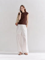Eyelet Drawstring Wide-Leg Pants