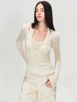 100% Wool Shimmer Halter Layered Top