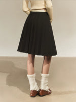 Polka Dot Pleated A-Line Skirt