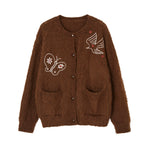 "Birds & Butterflies" Embroidered Cardigan