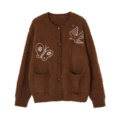 &quot;Birds &amp; Butterflies&quot; Embroidered Cardigan