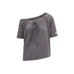 Off Shoulder Drawstring Loose T-Shirt
