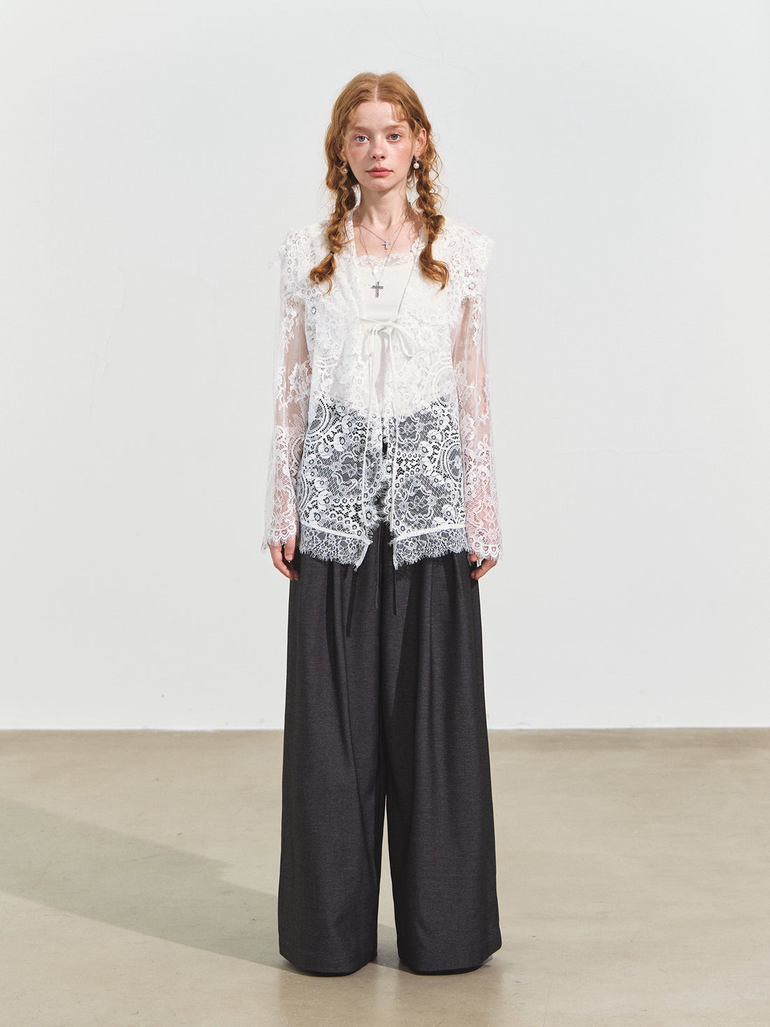 White Lace Patchwork Blouse