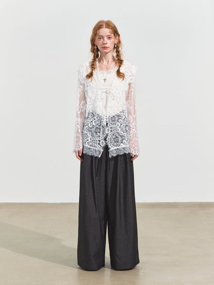 White Lace Patchwork Blouse