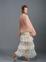 Off-White Tiered Lace Skirt