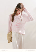 Sheer Letter Printed Cover T-shirt