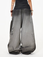 Embroidered Wide Leg Pants