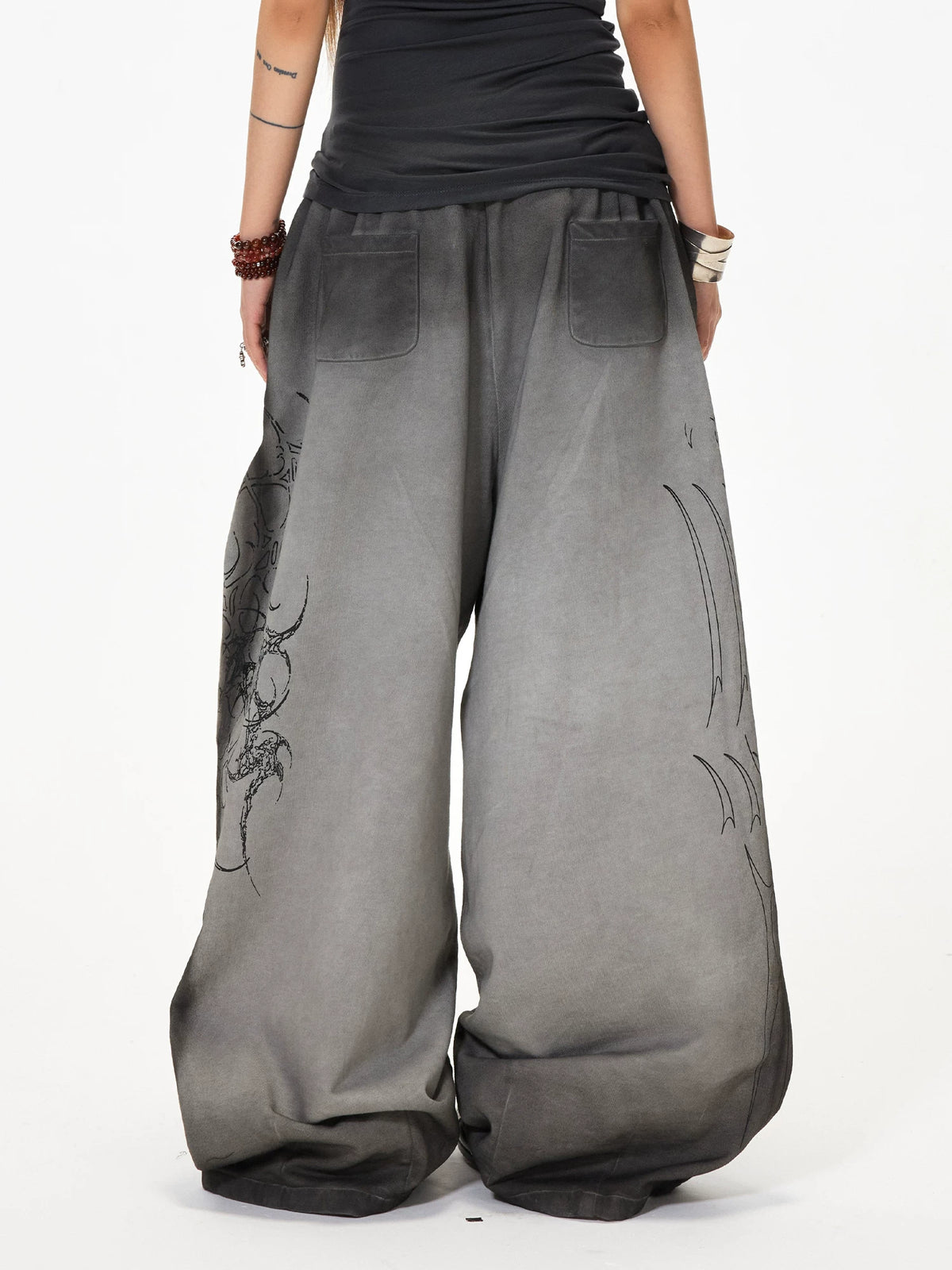 Embroidered Wide Leg Pants