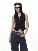 Punk Double-Breasted Collar Vest
